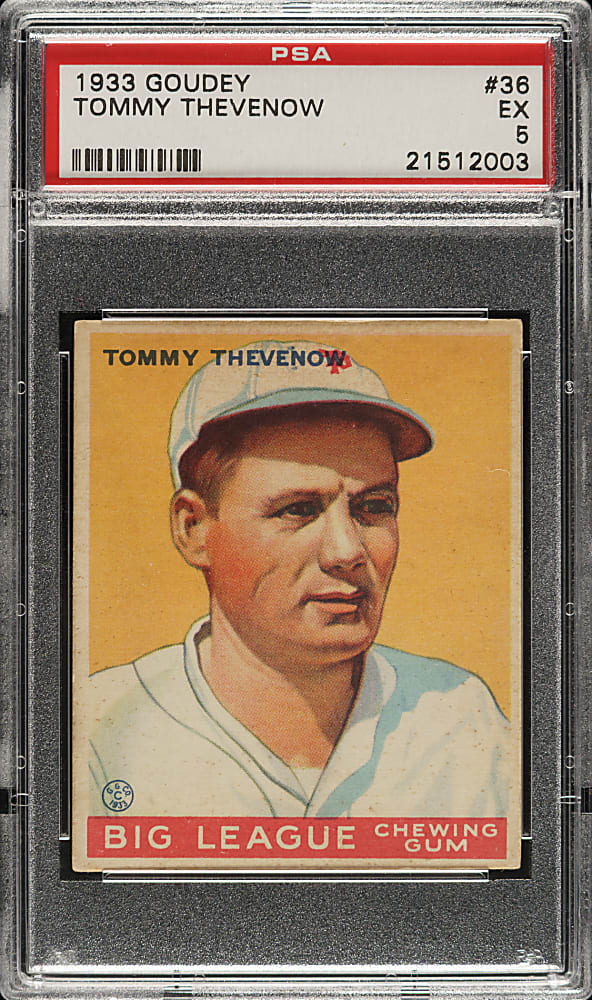 1933 R319 Goudey #36 Tommy Thevenow PSA EX 5