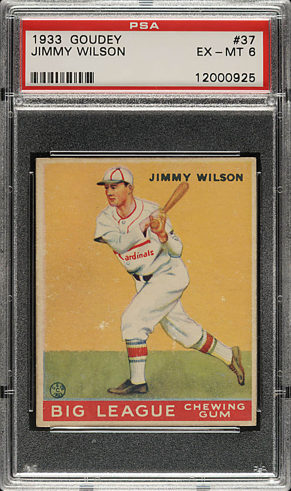 1933 R319 Goudey #37 Jimmy Wilson PSA EX-MT 6