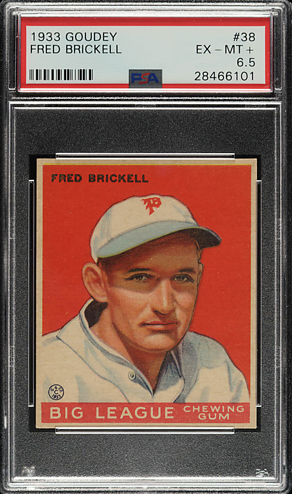 1933 R319 Goudey #38 Fred Brickell PSA EX-MT+ 6.5