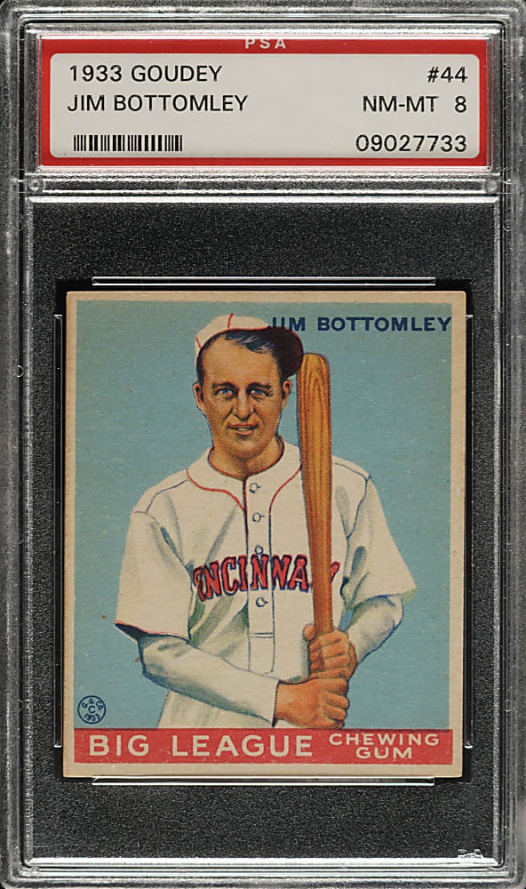 1933 R319 Goudey #44 Jim Bottomley PSA NM-MT 8 - Highest Graded!