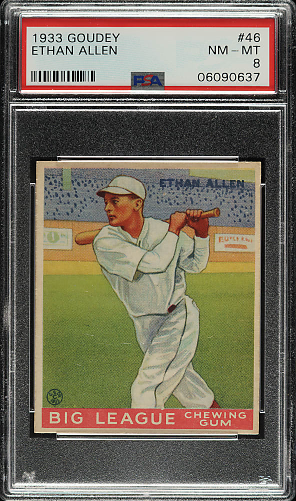 1933 R319 Goudey #46 Ethan Allen PSA NM-MT 8 - Highest Graded!
