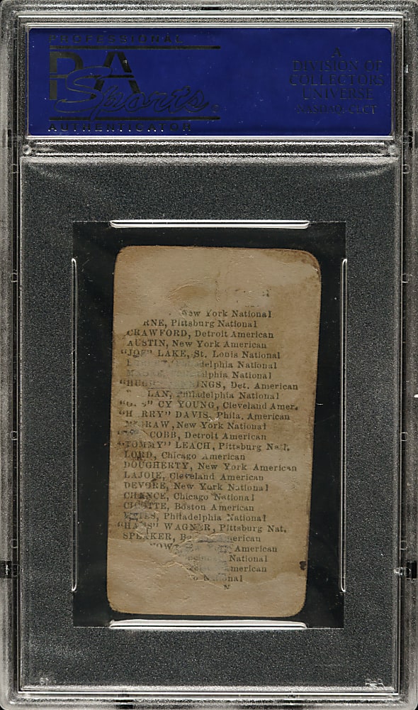 1911 E94 George Close Candy Sam Crawford PSA POOR 1 - Yellow Background