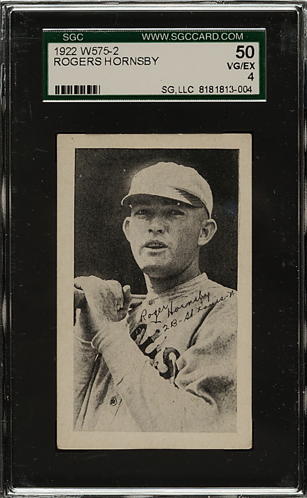 1922 W575-2 Rogers Hornsby SGC VG/EX 50