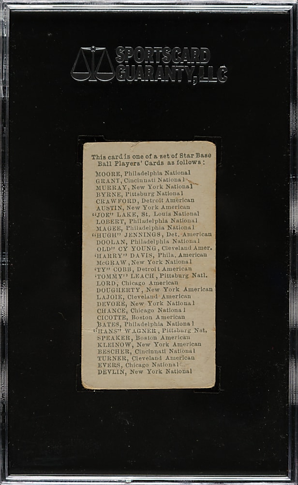 1911 E94 George Close Candy Ty Cobb SGC FAIR 20 - Olive Background