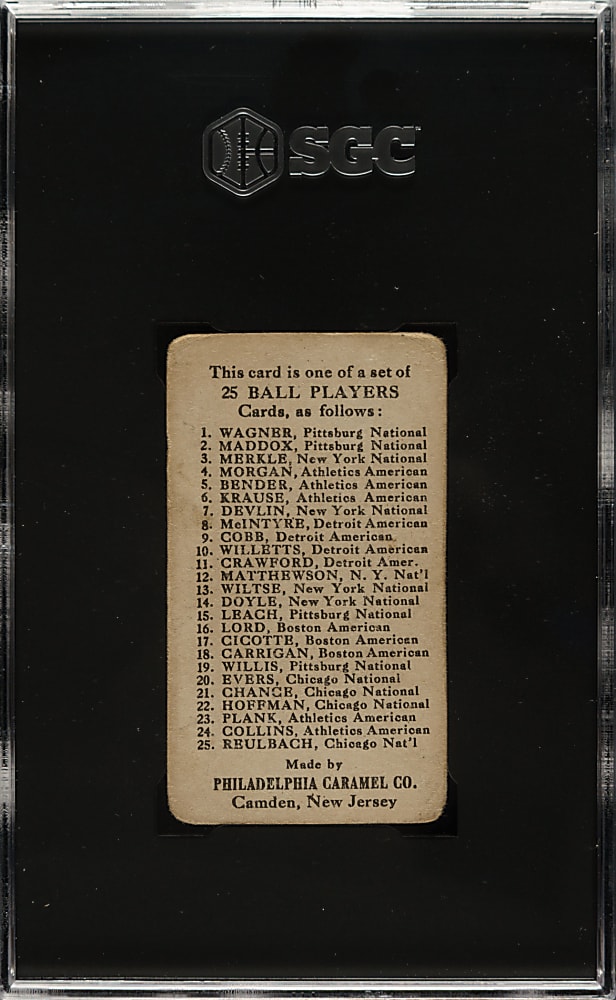 1909 E95 Philadelphia Caramel Honus Wagner SGC GOOD+ 2.5