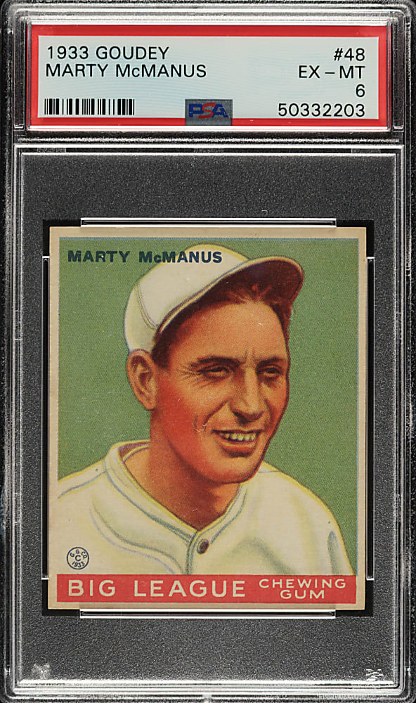 1933 R319 Goudey #48 Marty McManus PSA EX-MT 6