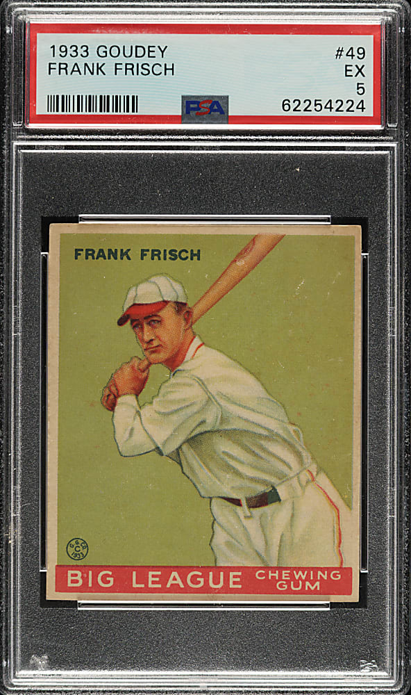 1933 R319 Goudey #49 Frank Frisch PSA EX 5