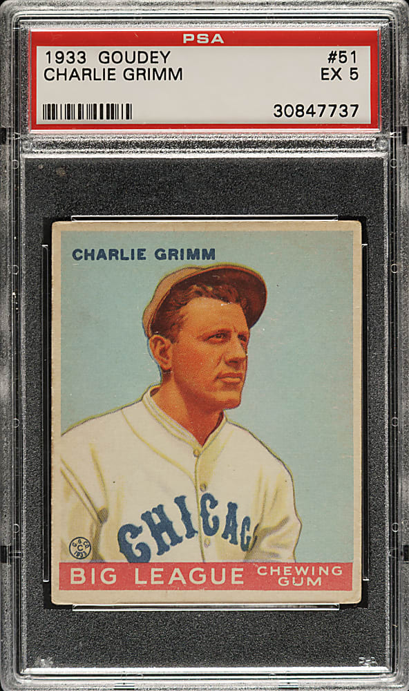 1933 R319 Goudey #51 Charlie Grimm PSA EX 5