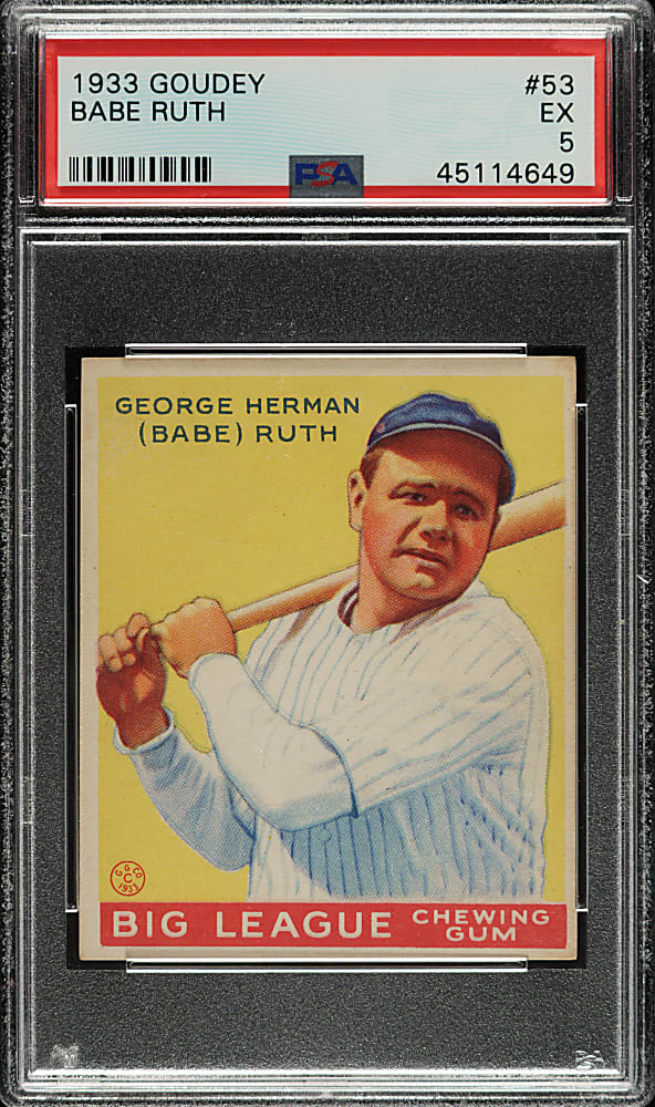 1933 R319 Goudey #53 Babe Ruth PSA EX 5