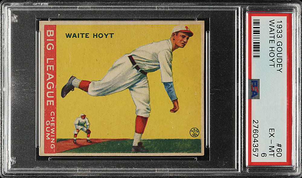 1933 R319 Goudey #60 Waite Hoyt PSA EX-MT 6