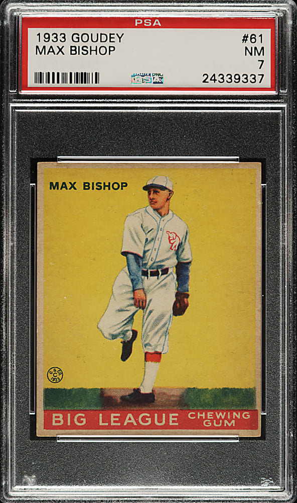 1933 R319 Goudey #61 Max Bishop PSA NM 7