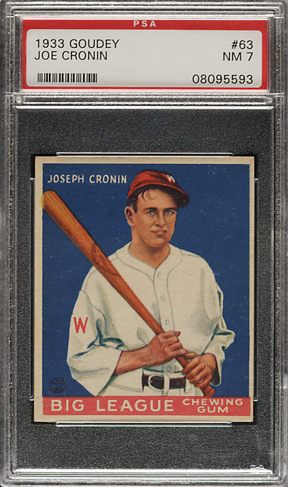 1933 R319 Goudey #63 Joe Cronin PSA NM 7