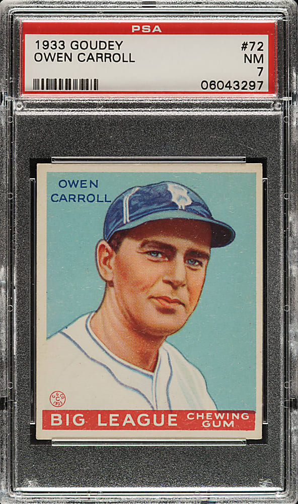 1933 R319 Goudey #72 Owen Carroll PSA NM 7