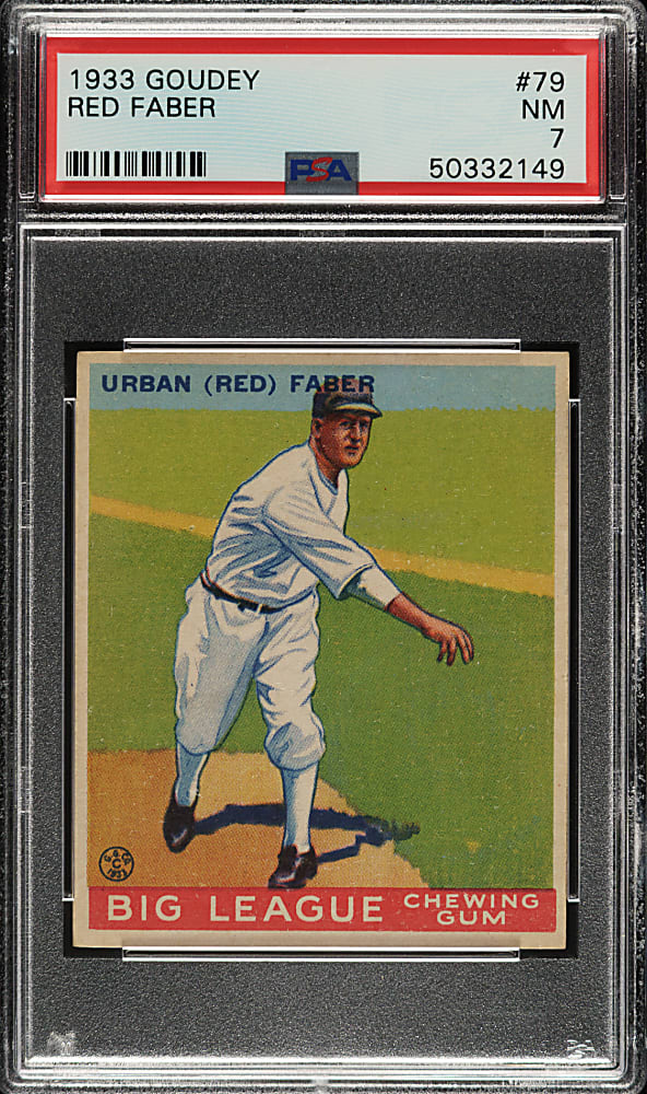 1933 R319 Goudey #79 Red Faber PSA NM 7