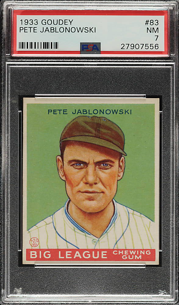 1933 R319 Goudey #83 Pete Jablonowski PSA NM 7