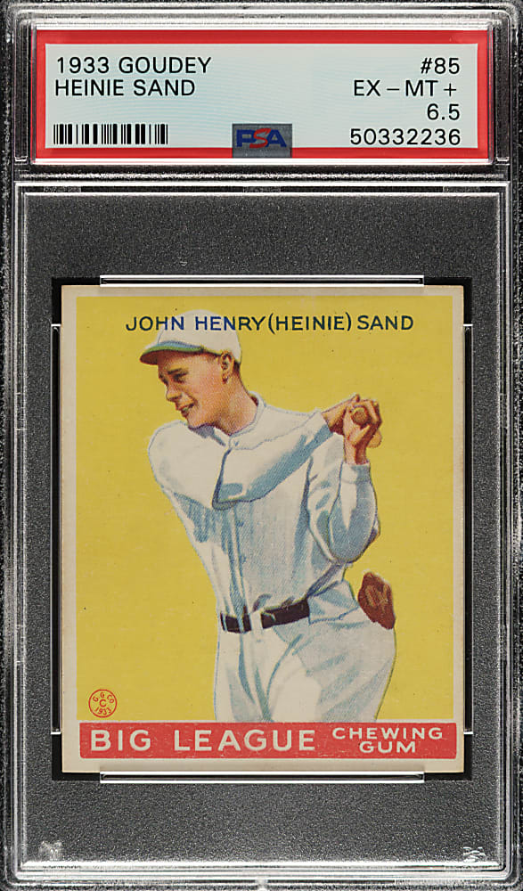 1933 R319 Goudey #85 Heinie Sand PSA EX-MT+ 6.5