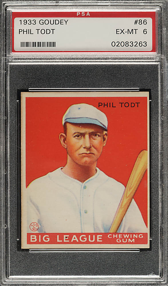 1933 R319 Goudey #86 Phil Todt PSA EX-MT 6