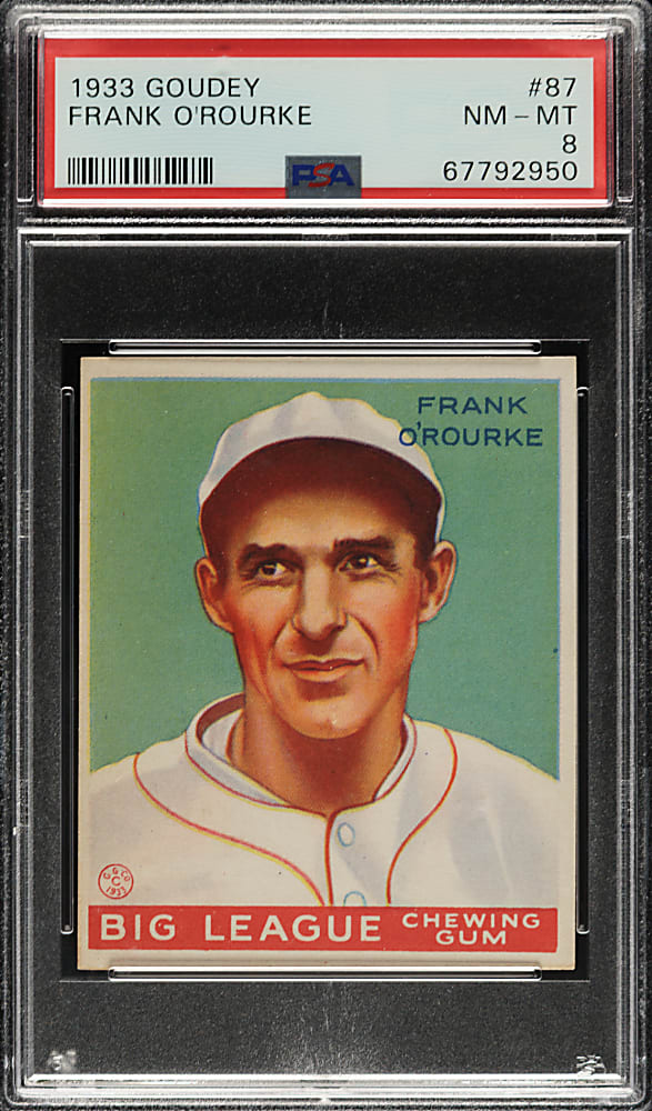 1933 R319 Goudey #87 Frank O'Rourke PSA NM-MT 8