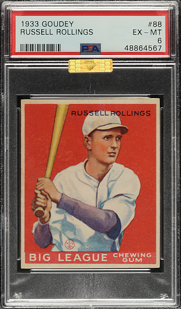 1933 R319 Goudey #88 Russell Rollings PSA EX-MT 6 (MBA Gold Diamond)