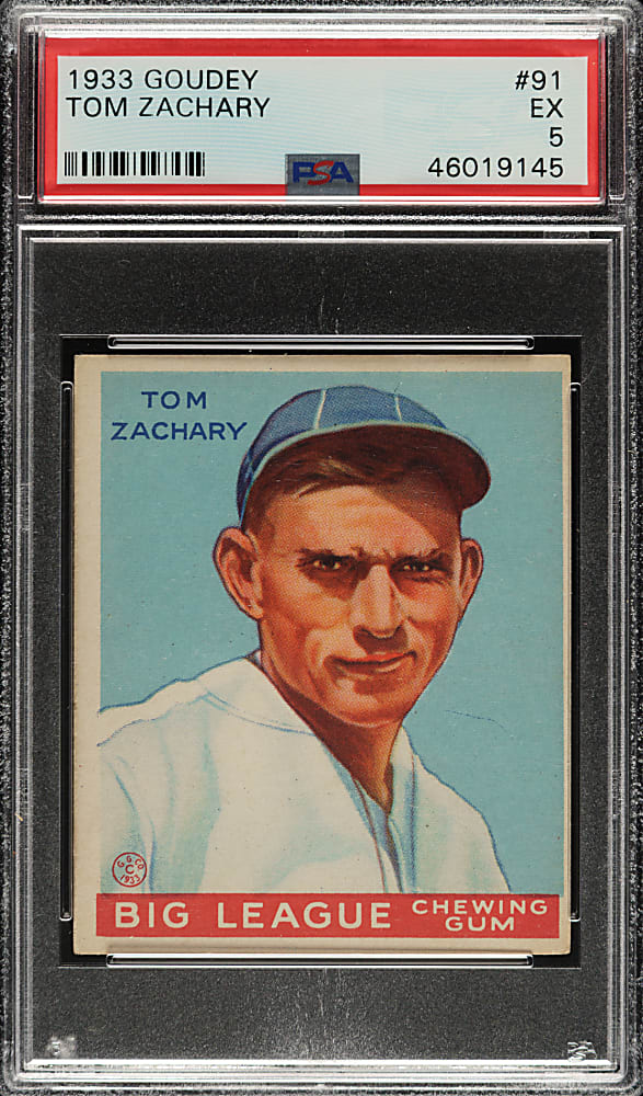 1933 R319 Goudey #91 Tom Zachary PSA EX 5
