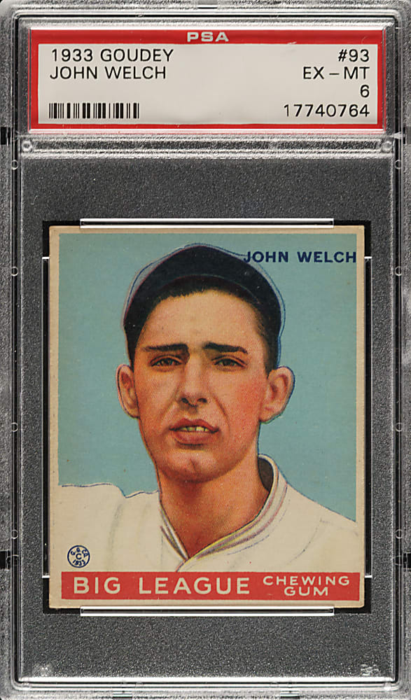 1933 R319 Goudey #93 John Welch PSA EX-MT 6