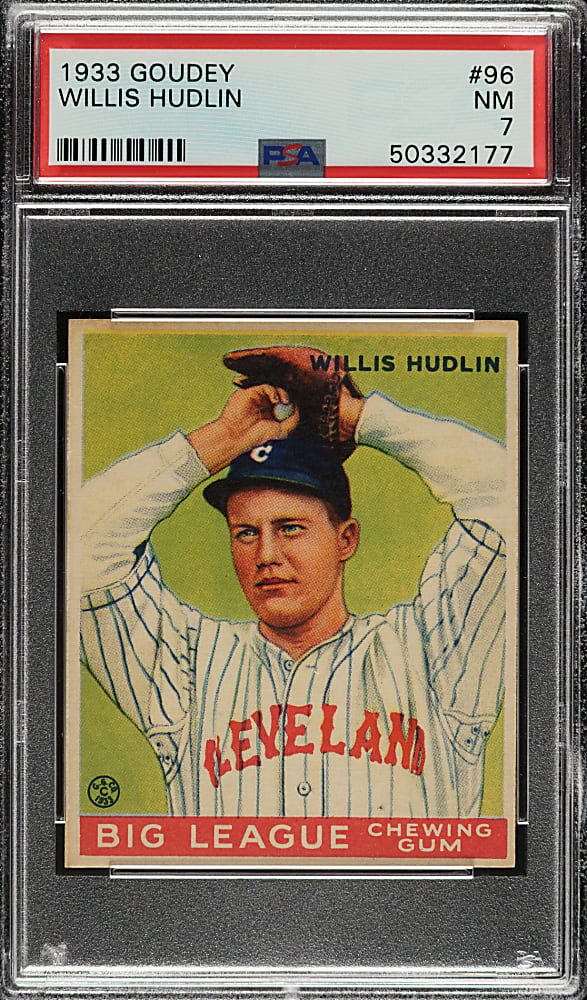 1933 R319 Goudey #96 Willis Hudlin PSA NM 7