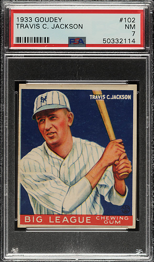 1933 R319 Goudey #102 Travis C. Jackson PSA NM 7
