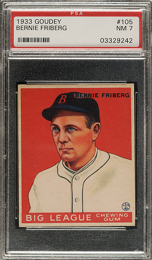 1933 R319 Goudey #105 Bernie Friberg PSA NM 7