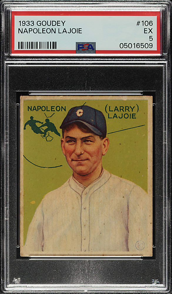 1933 R319 Goudey #106 Napoleon Lajoie PSA EX 5