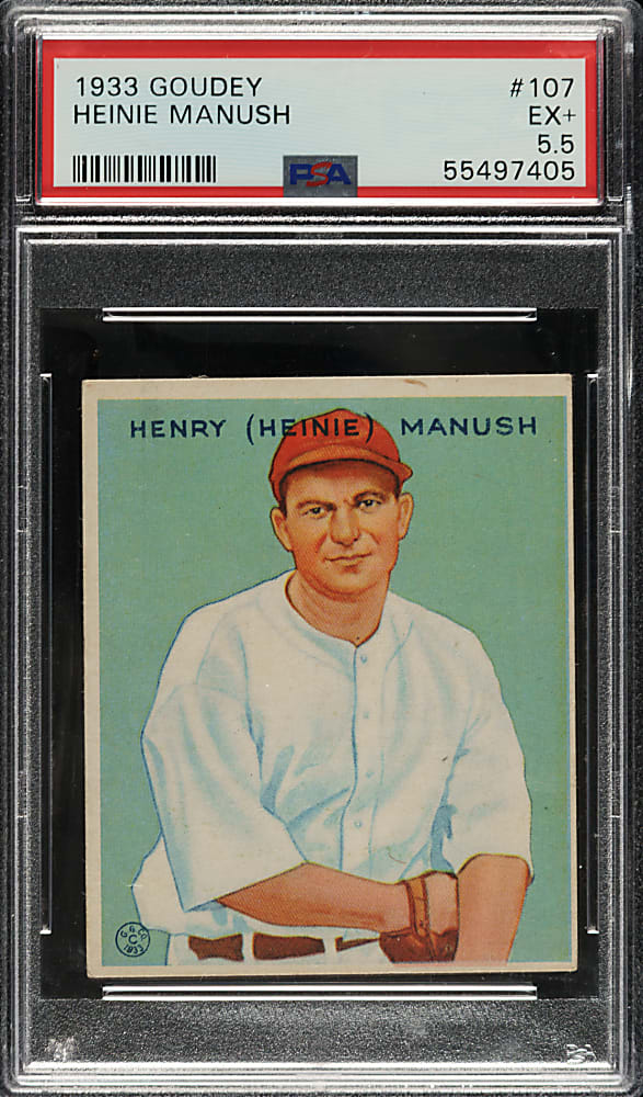 1933 R319 Goudey #107 Heinie Manush PSA EX+ 5.5