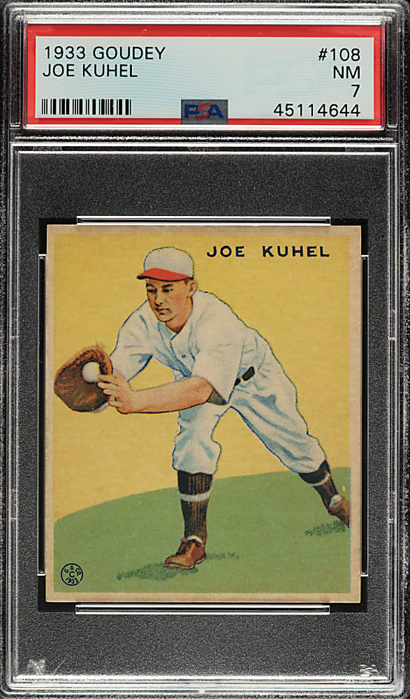 1933 R319 Goudey #108 Joe Kuhel PSA NM 7