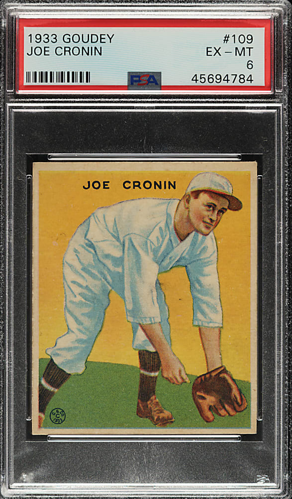 1933 R319 Goudey #109 Joe Cronin PSA EX-MT 6