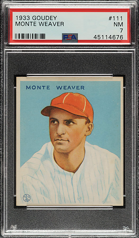 1933 R319 Goudey #111 Monte Weaver PSA NM 7