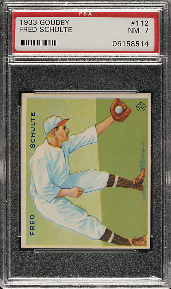 1933 R319 Goudey #112 Fred Schulte PSA NM 7
