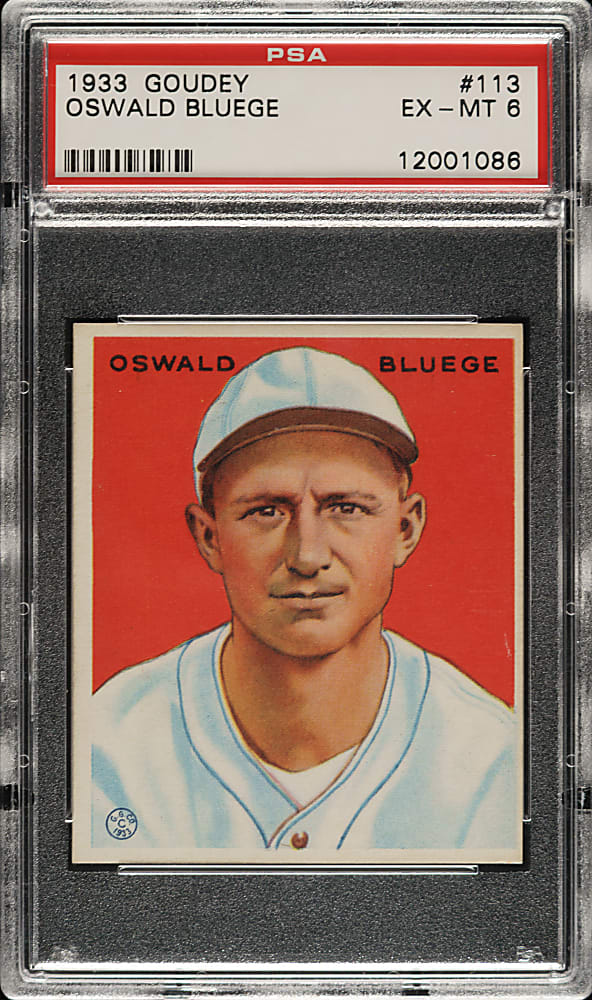 1933 R319 Goudey #113 Oswald Bluege PSA EX-MT 6
