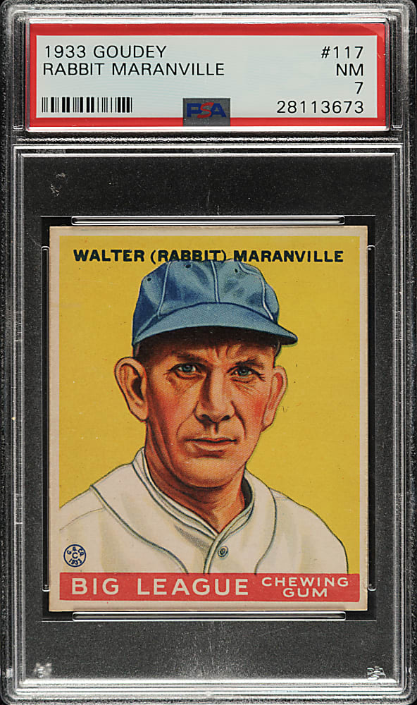 1933 R319 Goudey #117 Rabbit Maranville PSA NM 7