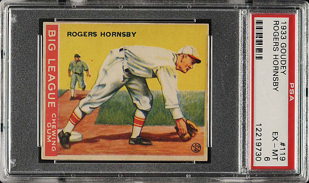 1933 R319 Goudey #119 Rogers Hornsby PSA EX-MT 6