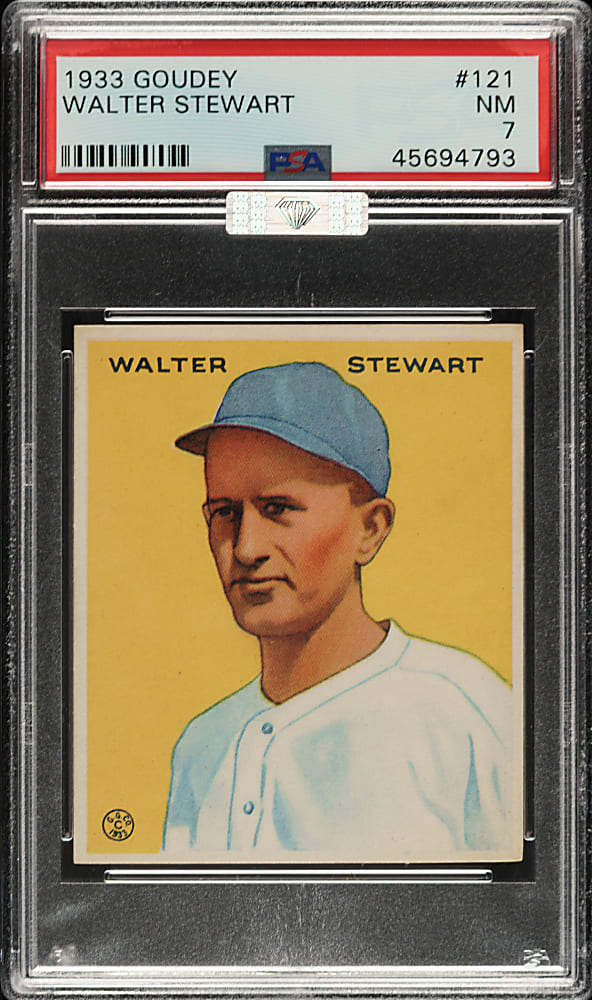 1933 R319 Goudey #121 Walter Stewart PSA NM 7 (MBA Silver Diamond)