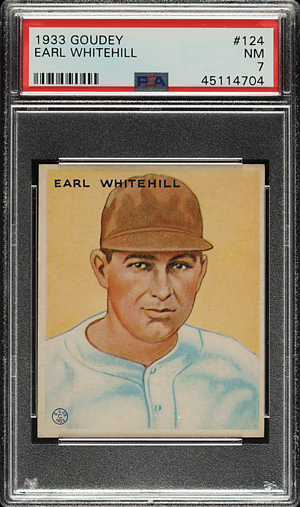 1933 R319 Goudey #124 Earl Whitehill PSA NM 7