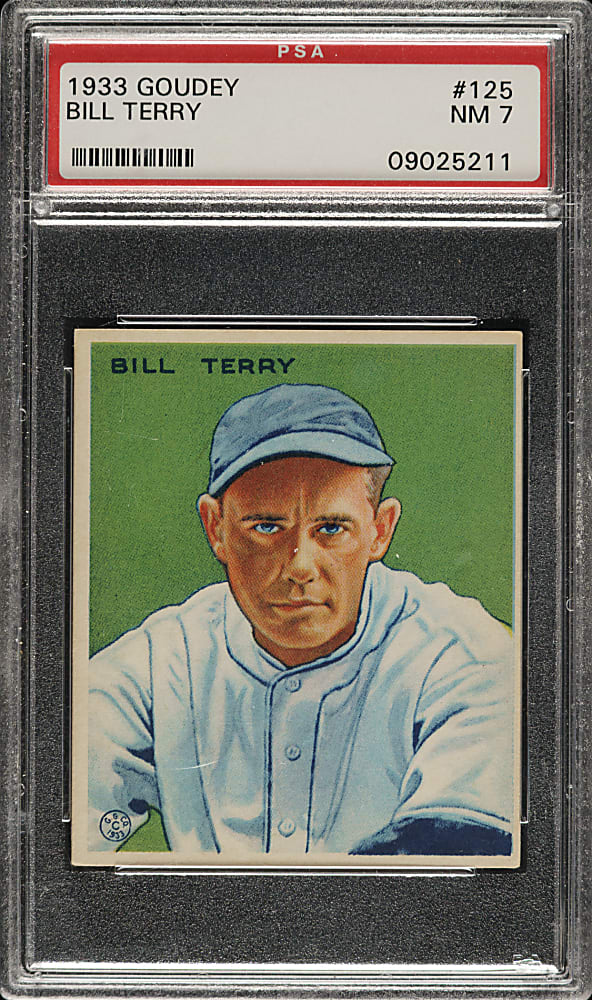 1933 R319 Goudey #125 Bill Terry PSA NM 7
