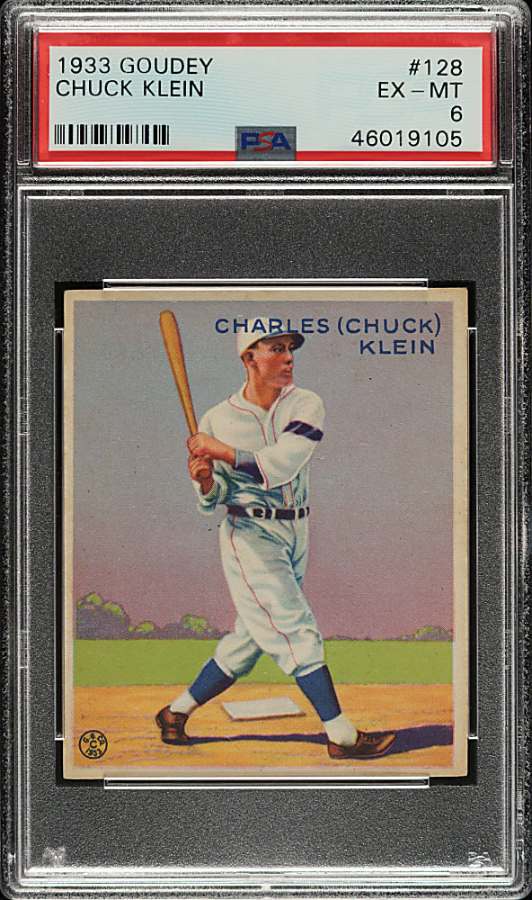 1933 R319 Goudey #128 Chuck Klein PSA EX-MT 6