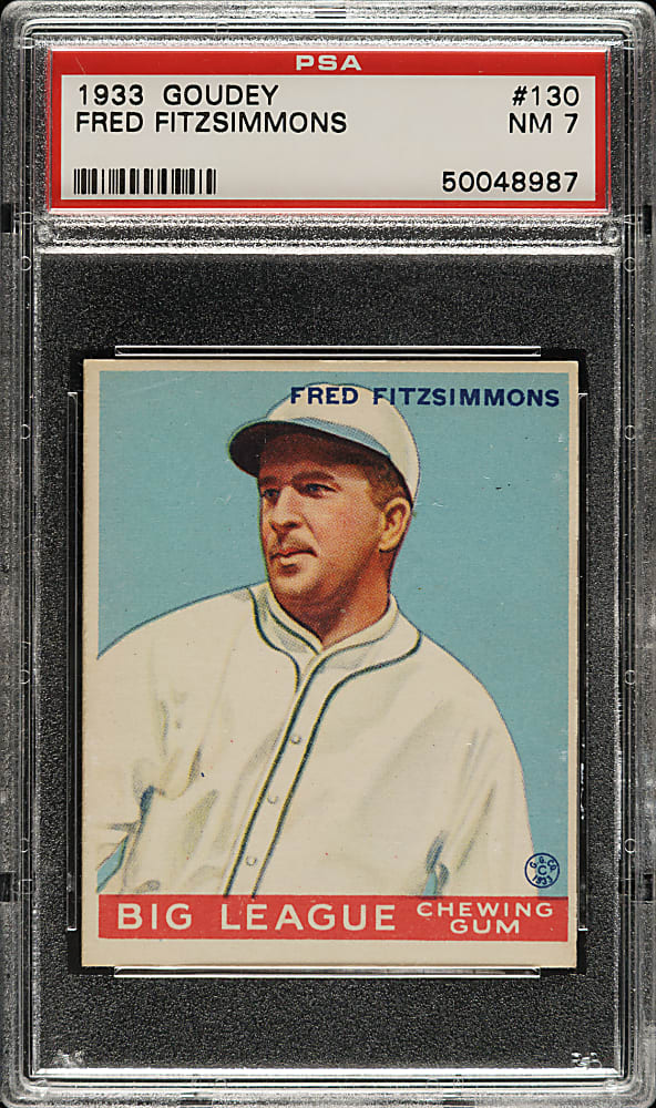 1933 R319 Goudey #130 Fred Fitzsimmons PSA NM 7