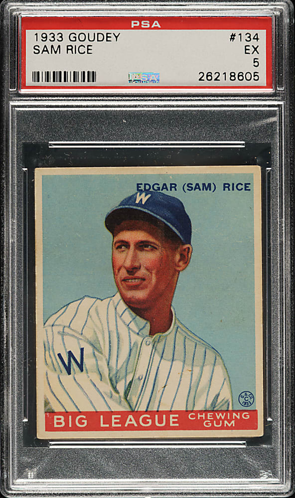 1933 R319 Goudey #134 Sam Rice PSA EX 5