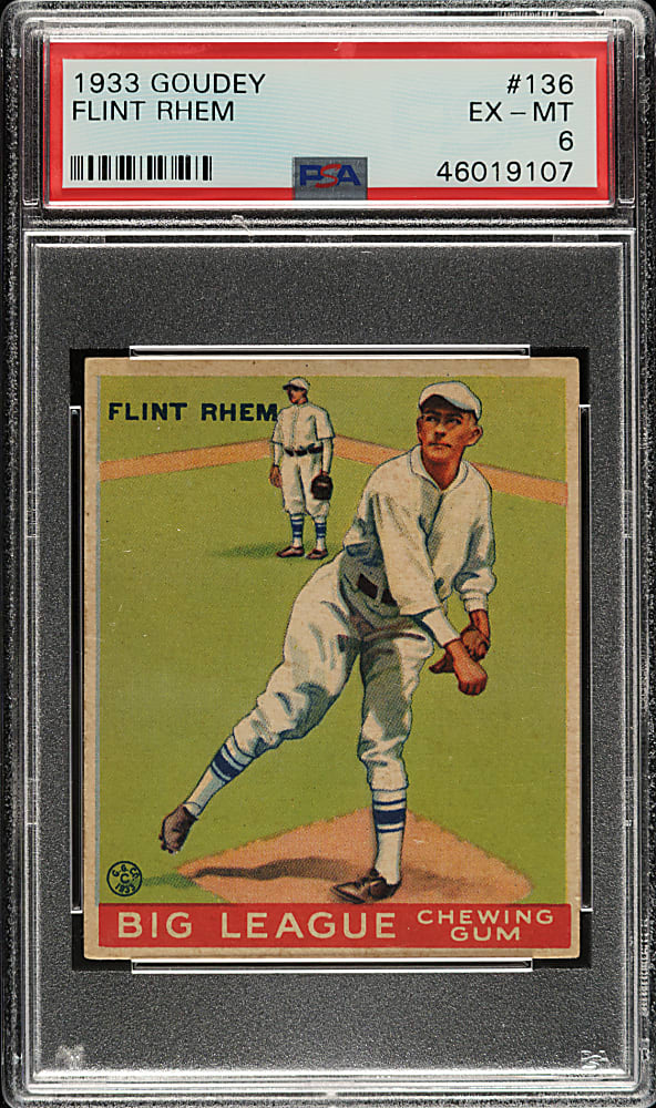 1933 R319 Goudey #136 Flint Rhem PSA EX-MT 6