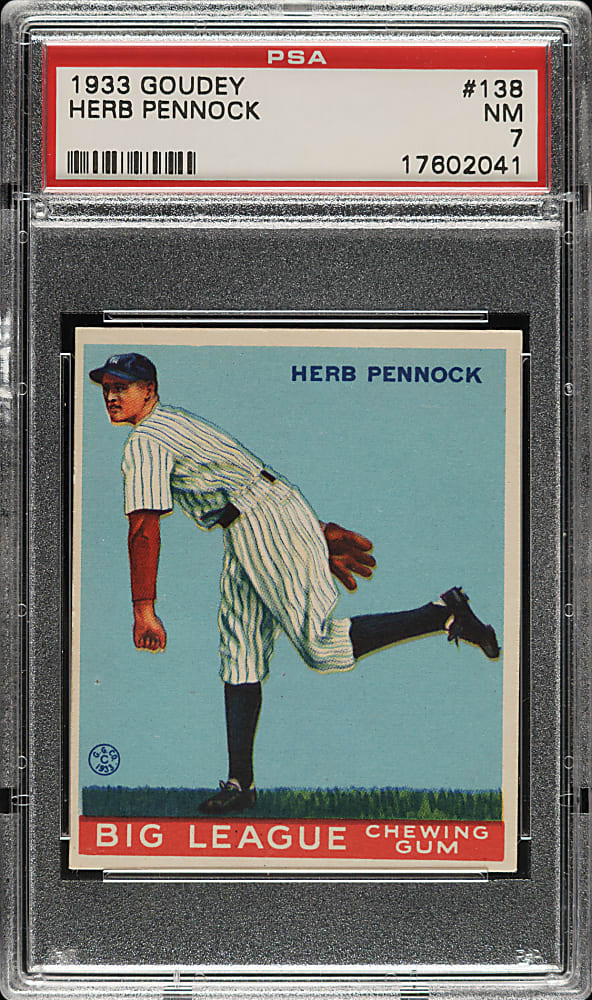 1933 R319 Goudey #138 Herb Pennock PSA NM 7