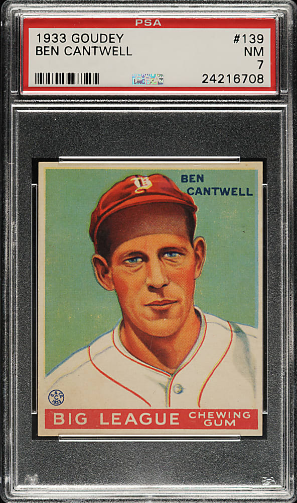 1933 R319 Goudey #139 Ben Cantwell PSA NM 7