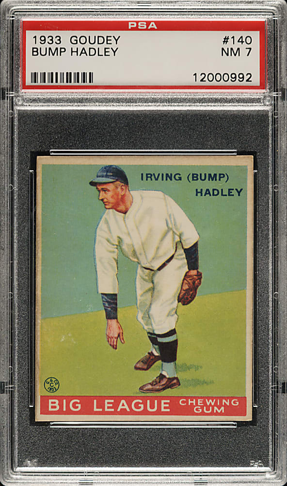 1933 R319 Goudey #140 Bump Hadley PSA NM 7