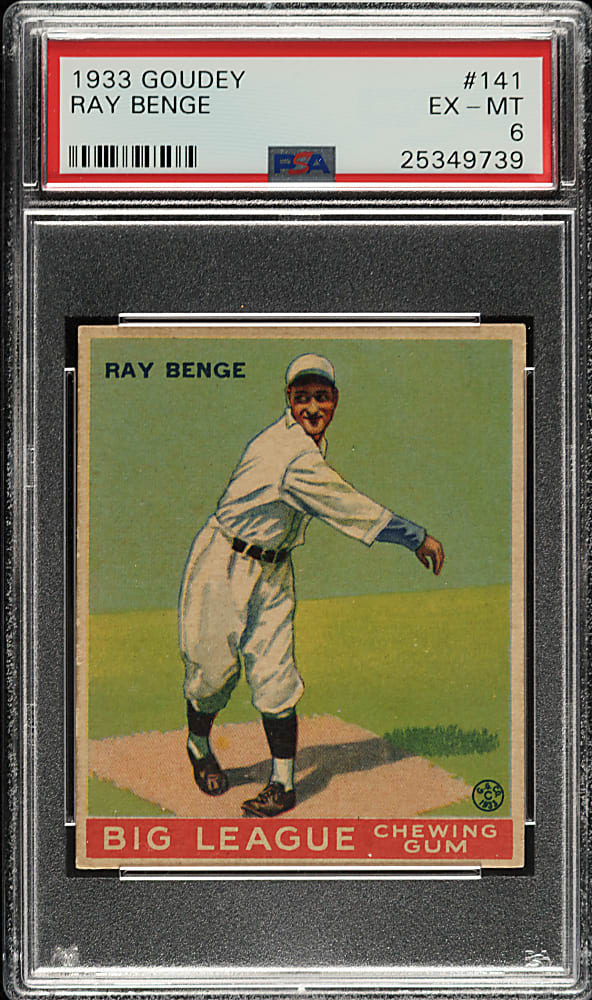 1933 R319 Goudey #141 Ray Benge PSA EX-MT 6