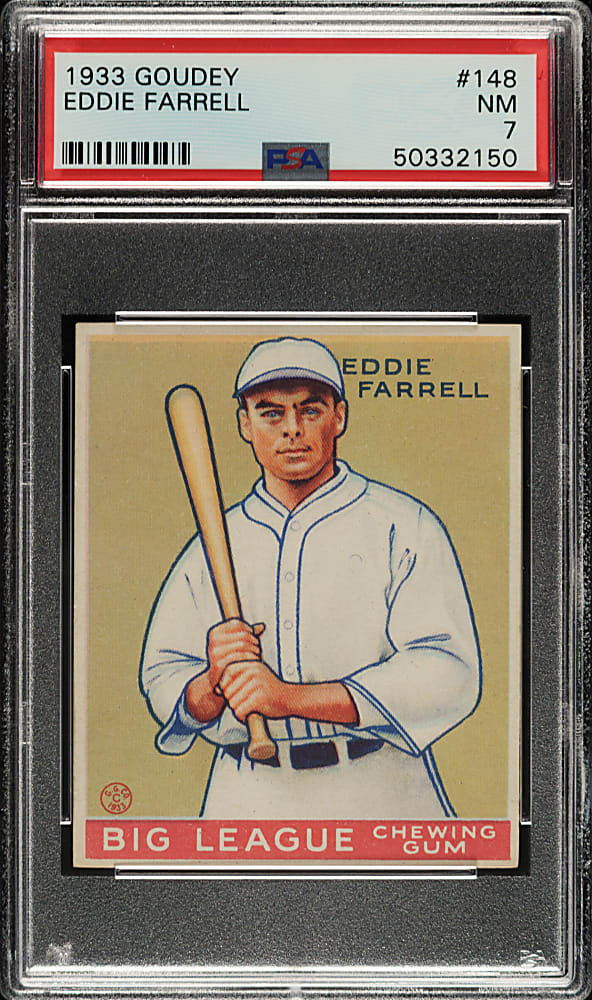 1933 R319 Goudey #148 Eddie Farrell PSA NM 7