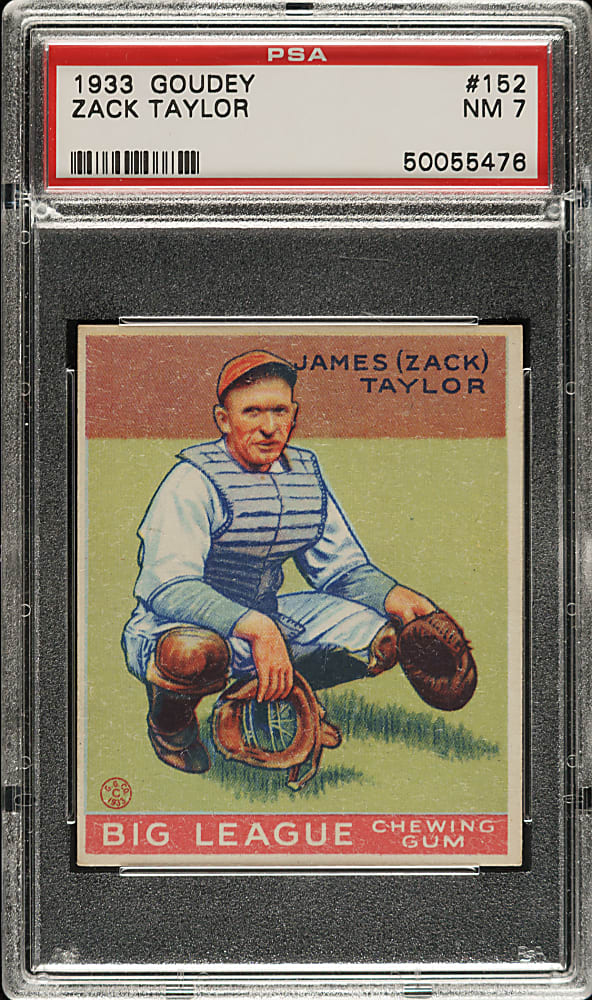1933 R319 Goudey #152 Zack Taylor PSA NM 7